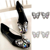 Maxbell Pair Sewing On Butterfly Rhinestone Applique For DIY Wedding Dress Shoe Clip - Aladdin Shoppers