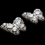 Maxbell Pair Sewing On Butterfly Rhinestone Applique For DIY Wedding Dress Shoe Clip - Aladdin Shoppers