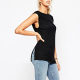 Maxbell Maxbell Women Sexy Sleeveless Backless Tops T-shirt Tee Black L