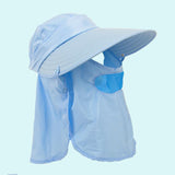 Maxbell Maxbell Multifunction Cotton Fold Sun Visor Hat Cap Outdoor Anti-UV Riding Cap Blue