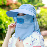 Maxbell Maxbell Multifunction Cotton Fold Sun Visor Hat Cap Outdoor Anti-UV Riding Cap Blue