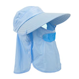 Maxbell Maxbell Multifunction Cotton Fold Sun Visor Hat Cap Outdoor Anti-UV Riding Cap Blue