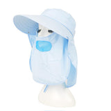 Maxbell Maxbell Multifunction Cotton Fold Sun Visor Hat Cap Outdoor Anti-UV Riding Cap Blue