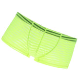 Maxbell Mens Sexy Sheer See Through Stripe Boxer Briefs Underwear Panties Yellow M - Aladdin Shoppers