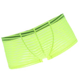 Maxbell Mens Sexy Sheer See Through Stripe Boxer Briefs Underwear Panties Yellow M - Aladdin Shoppers