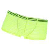 Maxbell Mens Sexy Sheer See Through Stripe Boxer Briefs Underwear Panties Yellow M - Aladdin Shoppers