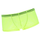 Maxbell Mens Sexy Sheer See Through Stripe Boxer Briefs Underwear Panties Yellow M - Aladdin Shoppers