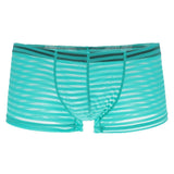 Maxbell Mens Sexy Sheer See Through Stripe Boxer Briefs Underwear Panties Green L - Aladdin Shoppers