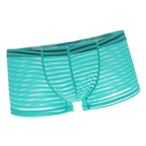 Maxbell Mens Sexy Sheer See Through Stripe Boxer Briefs Underwear Panties Green L - Aladdin Shoppers