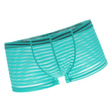 Maxbell Mens Sexy Sheer See Through Stripe Boxer Briefs Underwear Panties Green L - Aladdin Shoppers