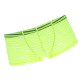 Maxbell Mens Sexy Sheer See Through Stripe Boxer Briefs Underwear Panties Yellow L - Aladdin Shoppers