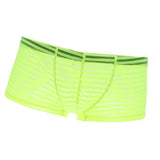 Maxbell Mens Sexy Sheer See Through Stripe Boxer Briefs Underwear Panties Yellow L - Aladdin Shoppers