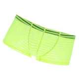Maxbell Mens Sexy Sheer See Through Stripe Boxer Briefs Underwear Panties Yellow L - Aladdin Shoppers