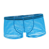 Maxbell Mens Sexy Sheer See Through Stripe Boxer Briefs Underwear Panties Blue XL - Aladdin Shoppers
