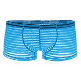 Maxbell Mens Sexy Sheer See Through Stripe Boxer Briefs Underwear Panties Blue XL - Aladdin Shoppers