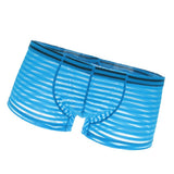 Maxbell Mens Sexy Sheer See Through Stripe Boxer Briefs Underwear Panties Blue XL - Aladdin Shoppers