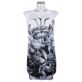 Maxbell Maxbell Women Sexy Fashion Sleeveless Printing Slim Round Neck Dress L