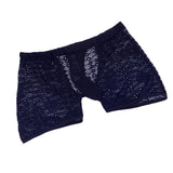 Maxbell Sexy Men's Lace See Through Hollow-out Sheer Boxer Underwear Black - Aladdin Shoppers