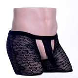 Maxbell Sexy Men's Lace See Through Hollow-out Sheer Boxer Underwear Black - Aladdin Shoppers