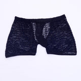 Maxbell Sexy Men's Lace See Through Hollow-out Sheer Boxer Underwear Black - Aladdin Shoppers