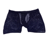 Maxbell Sexy Men's Lace See Through Hollow-out Sheer Boxer Underwear Black - Aladdin Shoppers