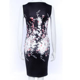 Maxbell Maxbell Sexy Women Hot O Neck Sleeveless Floral Print Slim Mini Summer Hip Dress S