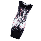 Maxbell Maxbell Sexy Women Hot O Neck Sleeveless Floral Print Slim Mini Summer Hip Dress S