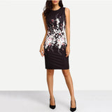 Maxbell Maxbell Sexy Women Hot O Neck Sleeveless Floral Print Slim Mini Summer Hip Dress S