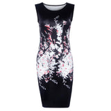 Maxbell Maxbell Sexy Women Hot O Neck Sleeveless Floral Print Slim Mini Summer Hip Dress L