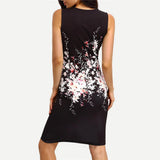 Maxbell Maxbell Sexy Women Hot O Neck Sleeveless Floral Print Slim Mini Summer Hip Dress L