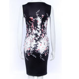 Maxbell Maxbell Sexy Women Hot O Neck Sleeveless Floral Print Slim Mini Summer Hip Dress XL