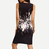 Maxbell Maxbell Sexy Women Hot O Neck Sleeveless Floral Print Slim Mini Summer Hip Dress XL