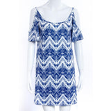 Maxbell Maxbell Women's Sexy Strappy Off Shoulder Summer Printed Mini Dress L