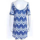 Maxbell Maxbell Women's Sexy Strappy Off Shoulder Summer Printed Mini Dress L