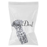 Maxbell Maxbell Sexy Women V Neck PU Splicing Short Sleeves Stone Grain Print Mini Dress XL