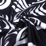 Maxbell Maxbell Women Sexy Black and White Printing Bodycon Boho Maxi Long Beach Sundress M