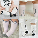 Maxbell Cotton Cartoon Newborn Toddler Knee High Sock Anti Slip Leg Warmers S White - Aladdin Shoppers