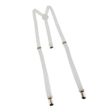 Maxbell Unisex Adult Adjustable Stretch Y-back Suspender Clip-on Braces White - Aladdin Shoppers