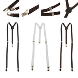 Maxbell Unisex Adult Adjustable Stretch Y-back Suspender Clip-on Braces White - Aladdin Shoppers