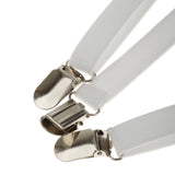 Maxbell Unisex Adult Adjustable Stretch Y-back Suspender Clip-on Braces White - Aladdin Shoppers