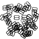 Maxbell 200pcs Metal Bra Lingerie Strap Sewing Clip O Rings Fig 8 Slider Black 10mm