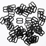 Maxbell 200pcs Metal Bra Lingerie Strap Sewing Clip O Rings Fig 8 Slider Black 10mm