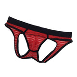 Maxbell Sexy Mens Low Rise Bulge Pouch Briefs Hips Hollow Out Mini Underwear Red L - Aladdin Shoppers