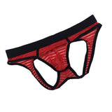 Maxbell Sexy Mens Low Rise Bulge Pouch Briefs Hips Hollow Out Mini Underwear Red L - Aladdin Shoppers