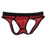 Maxbell Sexy Mens Low Rise Bulge Pouch Briefs Hips Hollow Out Mini Underwear Red L - Aladdin Shoppers