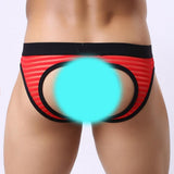Maxbell Sexy Mens Low Rise Bulge Pouch Briefs Hips Hollow Out Mini Underwear Red L - Aladdin Shoppers