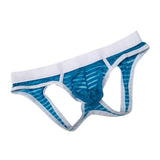 Maxbell Sexy Mens Low Rise Bulge Pouch Briefs Hips Hollow Out Mini Underwear Blue L - Aladdin Shoppers