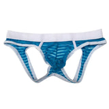 Maxbell Sexy Mens Low Rise Bulge Pouch Briefs Hips Hollow Out Mini Underwear Blue L - Aladdin Shoppers