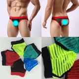 Maxbell Sexy Mens Low Rise Bulge Pouch Briefs Hip Hollow Out Mini Underwear Green XL - Aladdin Shoppers