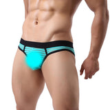 Maxbell Sexy Mens Low Rise Bulge Pouch Briefs Hip Hollow Out Mini Underwear Green XL - Aladdin Shoppers